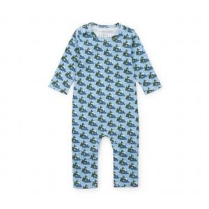 NEW LILA + HAYES boys' thompson north pole express romper in blue
